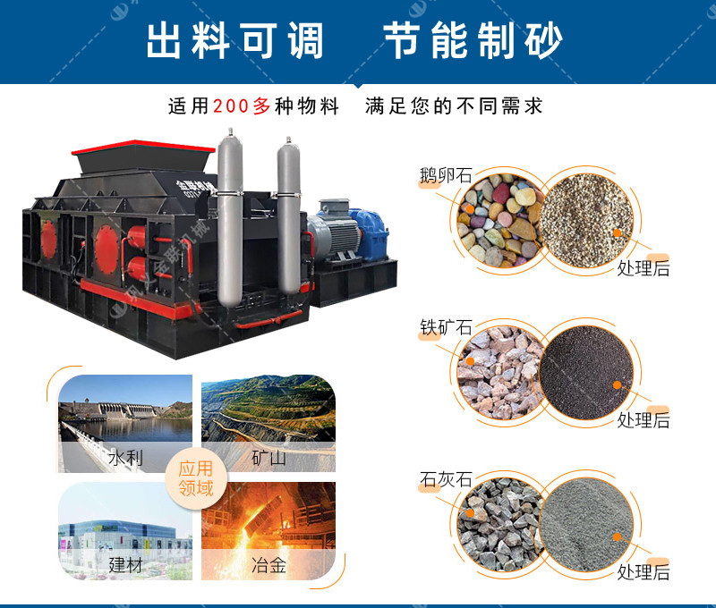 全自動液壓對輥制砂機-全液壓輥式制砂機價格-自動補壓-一次調節終身使用 全自動液壓對輥制砂機-全液壓輥式制砂機價格-自動補壓-一次調節終身使用